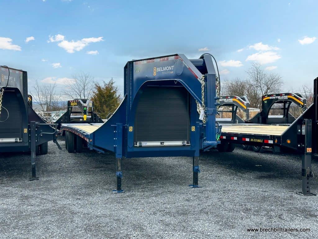 102x40 Belmont HD 26K Deckover Gooseneck Trailer parked