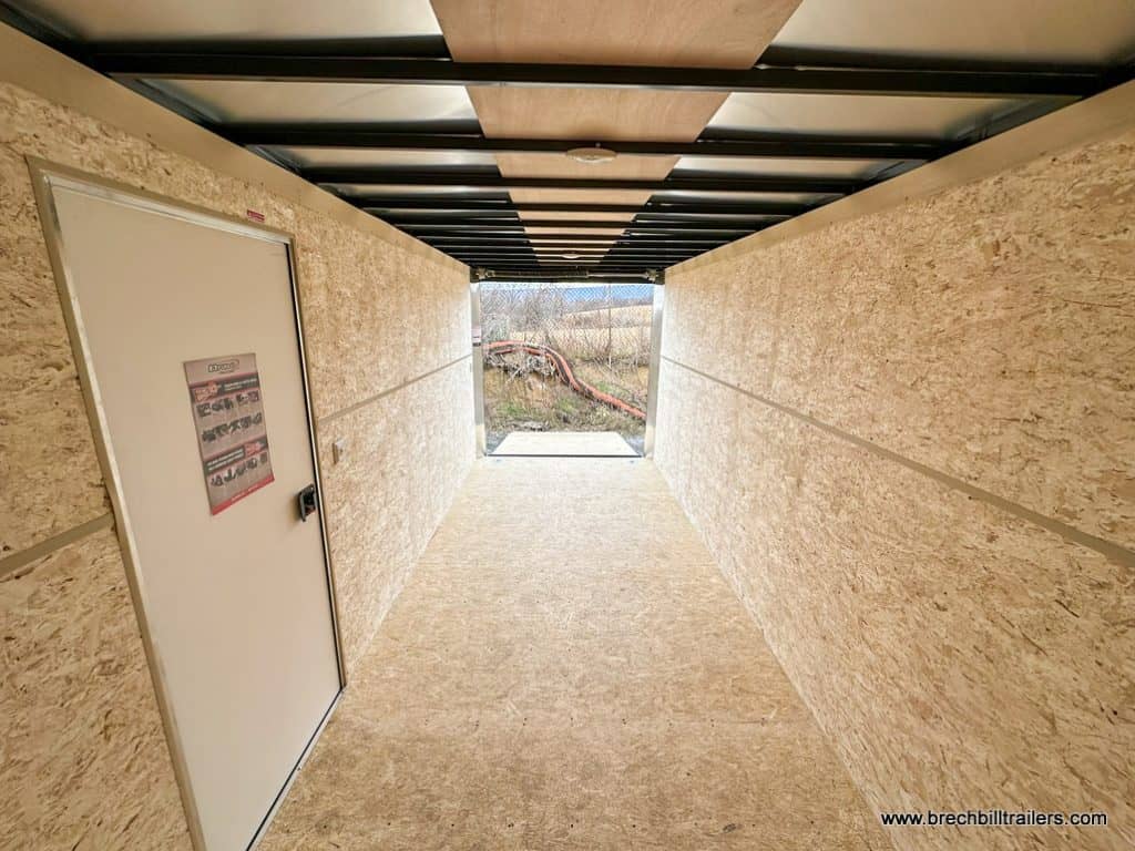 Inside a Bravo 7x16 Enclosed Cargo Trailer