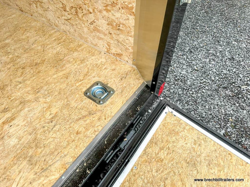 Close up of the recessed d ring