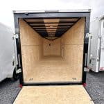 Outside looking into the cargo trailer.