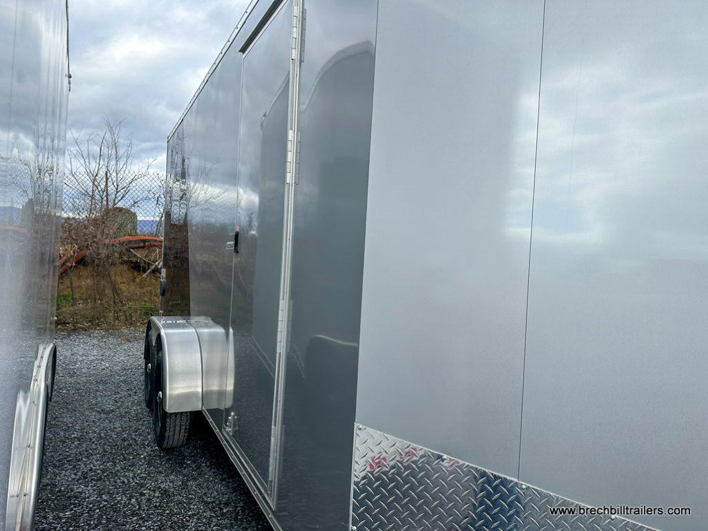 Silver Bravo enclosed cargo trailer for sale.