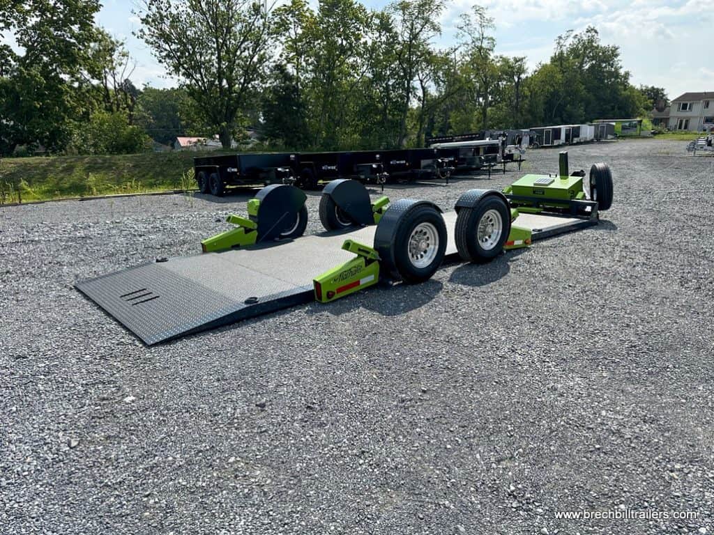 FlatTrak Lay Flat Scissor lift Trailer on the ground