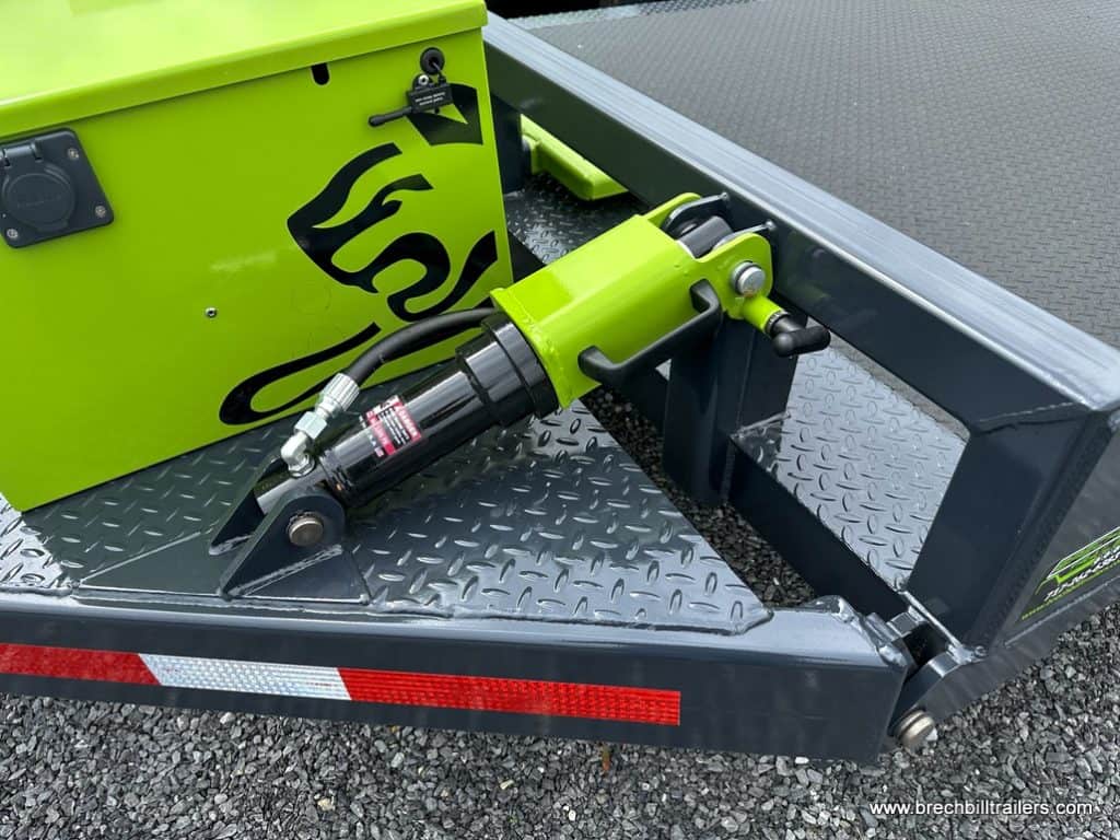 Hydraulics on the scissor lift trailer.