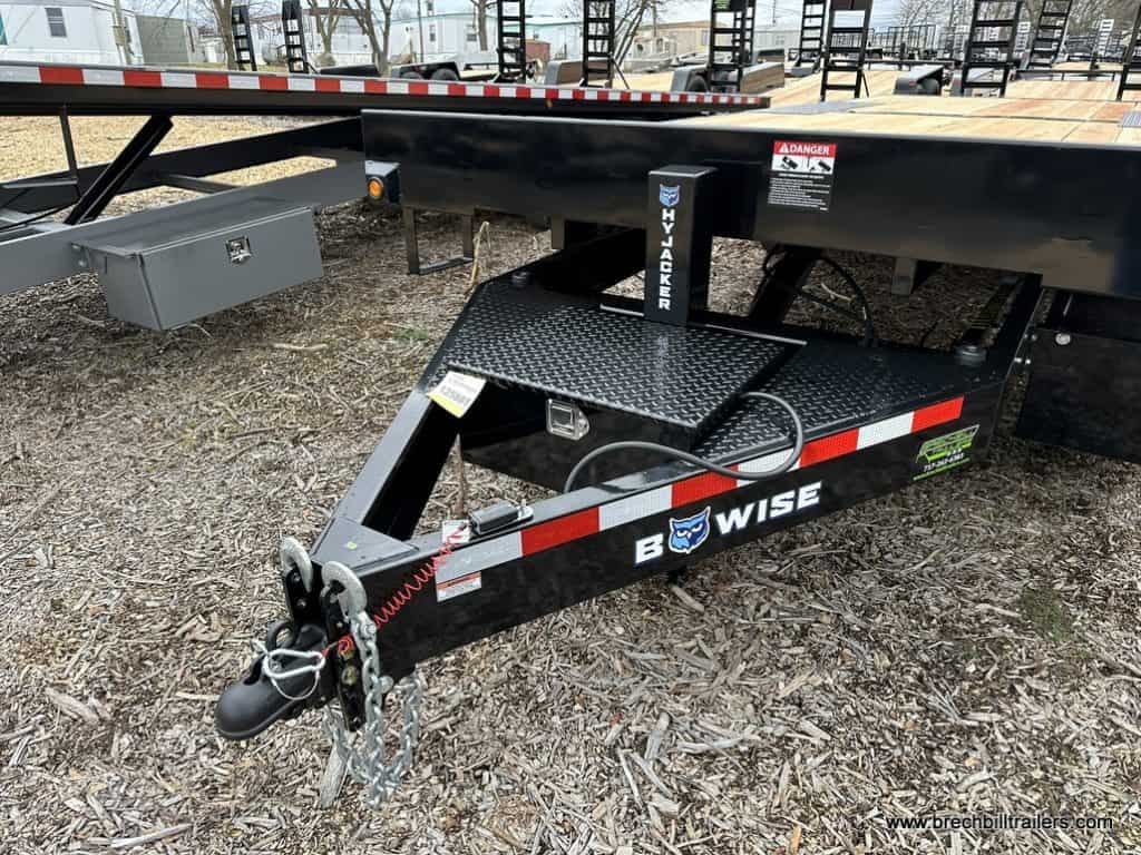 Coupler on the Bwise Hydraulic 15.4K Tilt-Deck Trailer