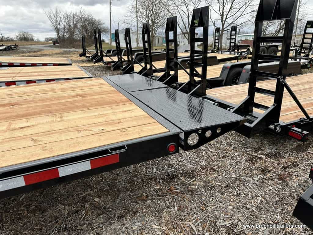 Ramps on the back of the trailer.