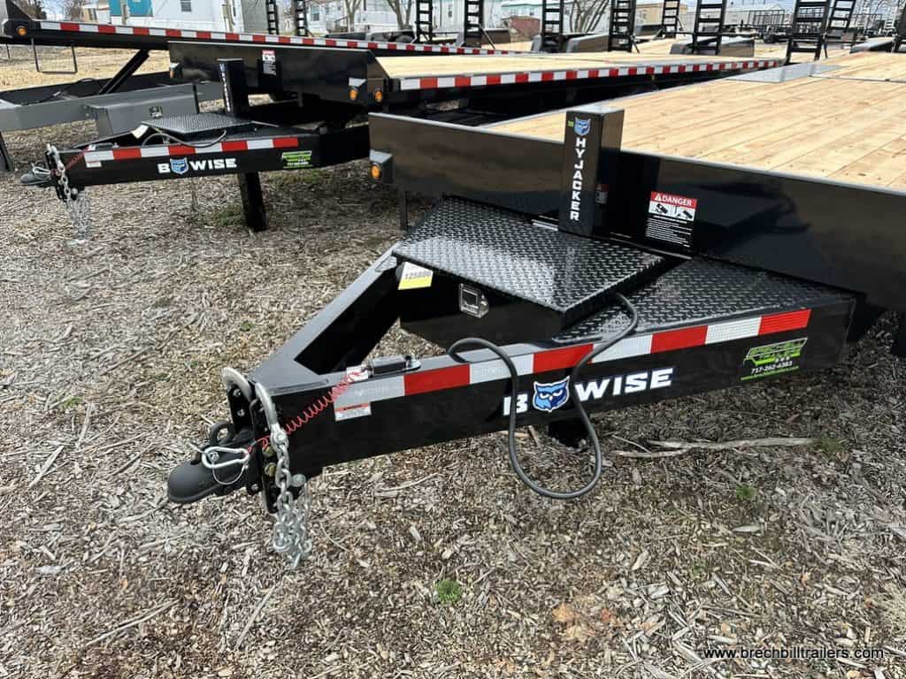 Parked trailer detached from truck.