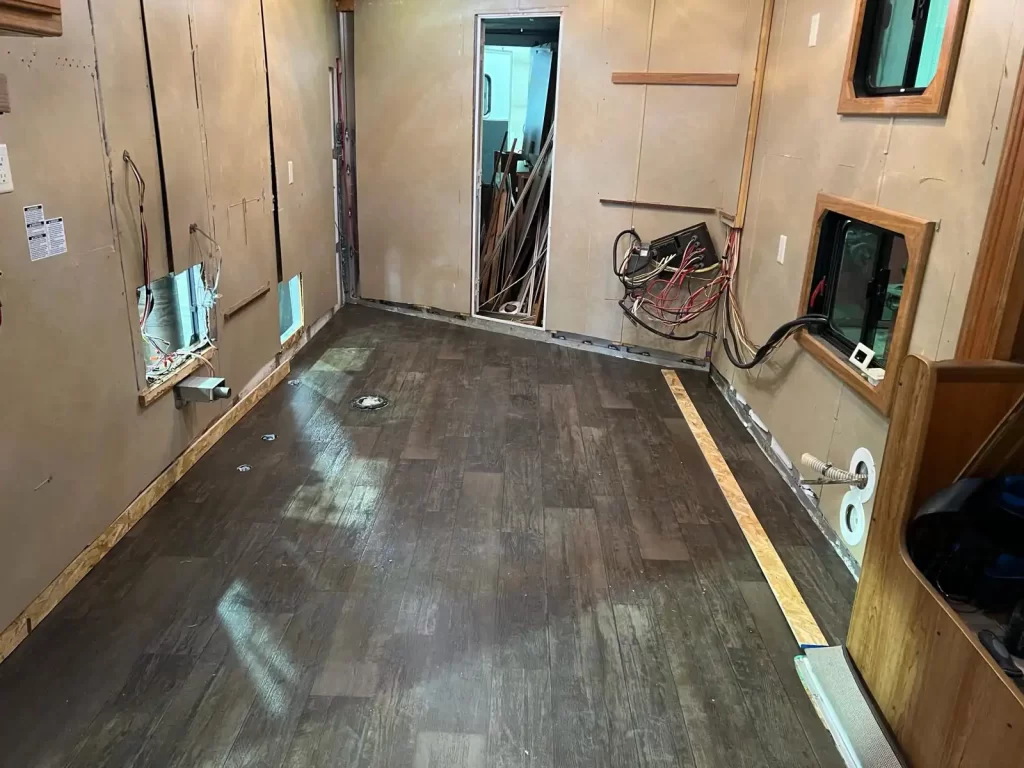 Repairing Water Leak In Horse Trailer Living Area After Finishing The Floor
