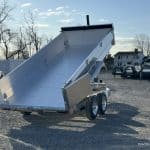 EBY Heavy Duty Aluminum Dump Trailer parked in the dump position.