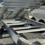 Aluminum trailer frame and crossmembers.