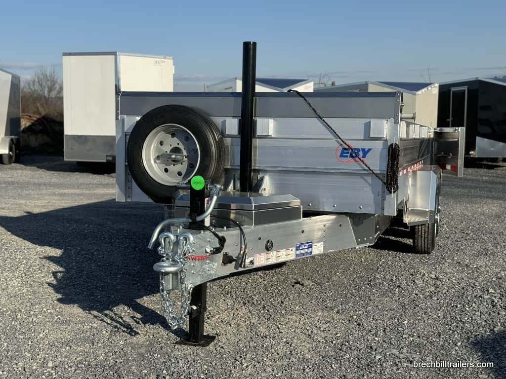 Front of the EBY Heavy Duty Aluminum Dump Trailer
