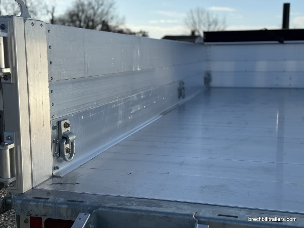 Inside the dump trailer bed
