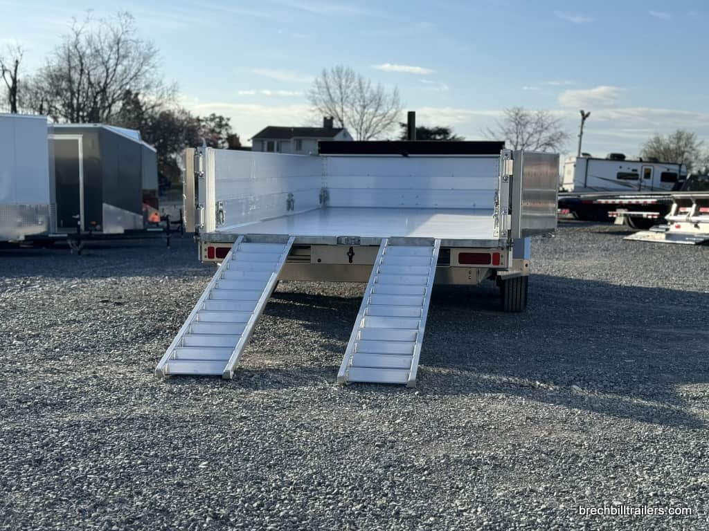 Aluminum ramps on the trailer.