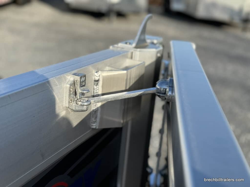 Door stopper to hold dump gate open.