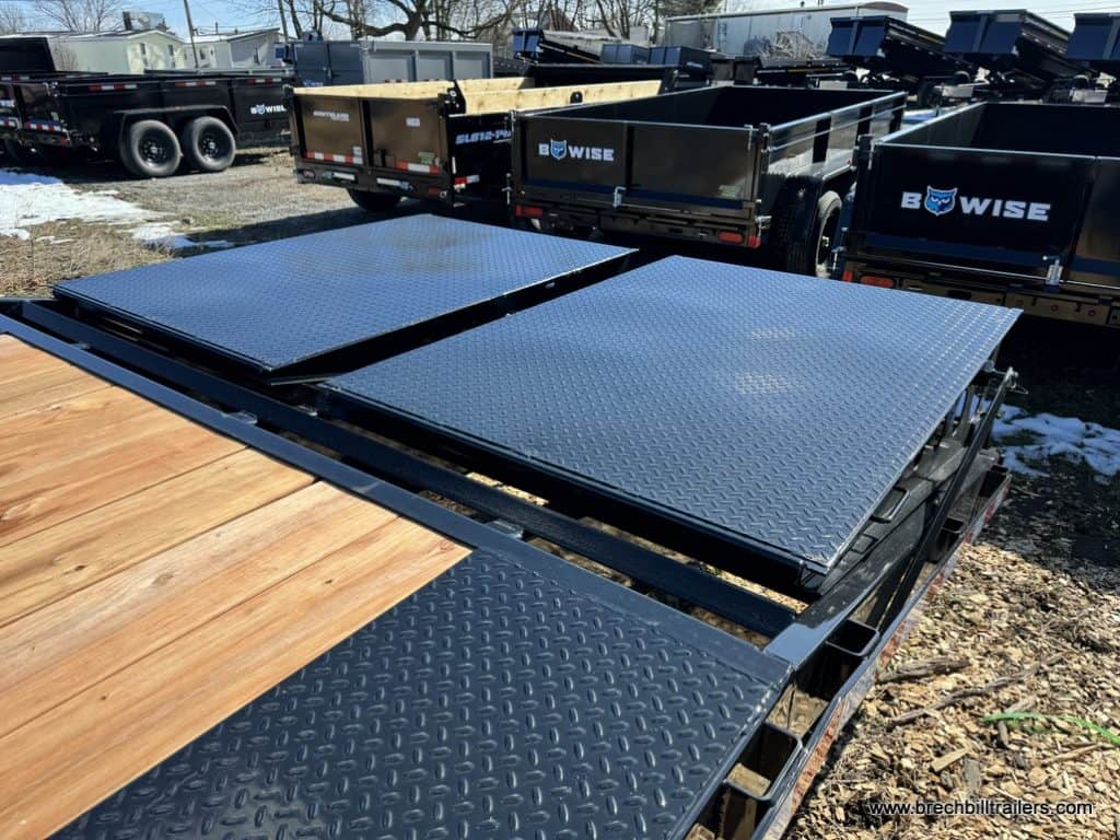 The ramps on the back of the trailer.