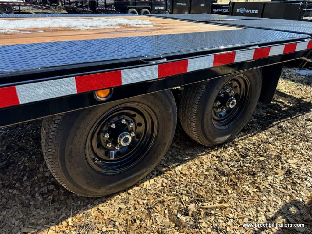 New wheels on a Bwise EDB 15.4K Deck Over Equipment Trailer