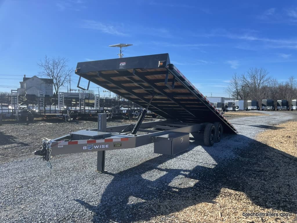 Bwise 15.4K Hydraulic Tilt-Deck Trailer parked in the lot.