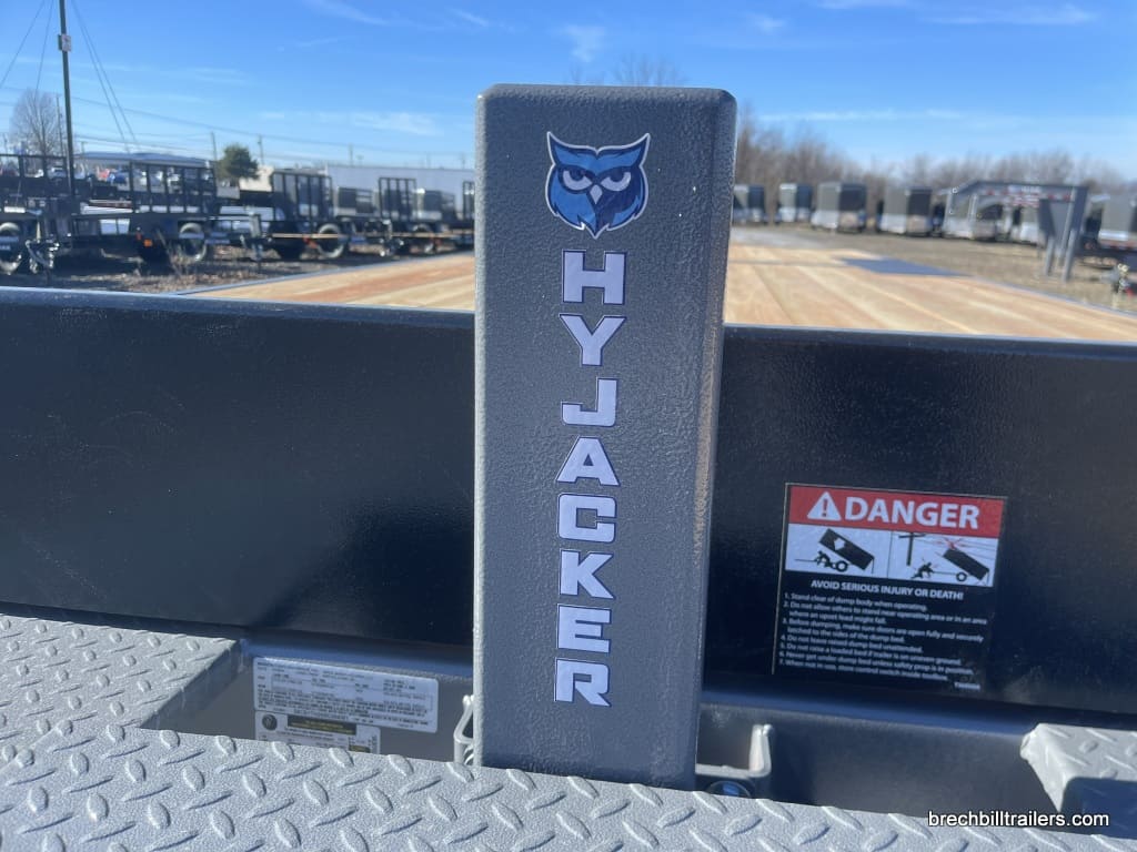 The hyjacker jack on the front of trailer.
