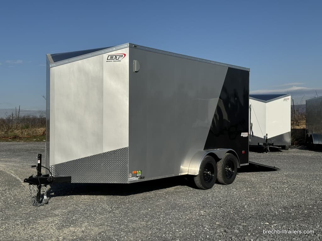 Bravo 7K Scout Enclosed Construction Trailer in silver and black