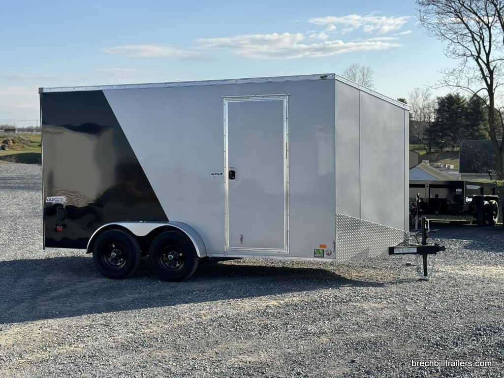 Side of Bravo 7K Scout Enclosed Construction Trailer