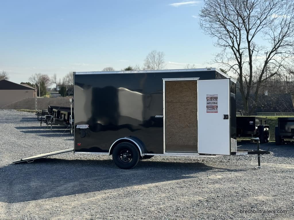 Bravo Scout 3K Enclosed Cargo Trailer with side door open