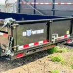 Back view of the Bwise Heavy Duty 7x16 Dump Trailer
