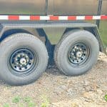 New wheels on a black Bwise Heavy Duty 7x16 Dump Trailer