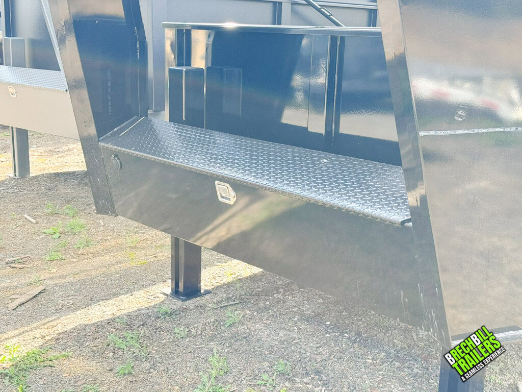 Front view of a Bwise Heavy Duty 7x16 Dump Trailer