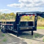 A new black Bwise Heavy Duty 7x16 Dump Trailer for sale at Brechbill Trailers.