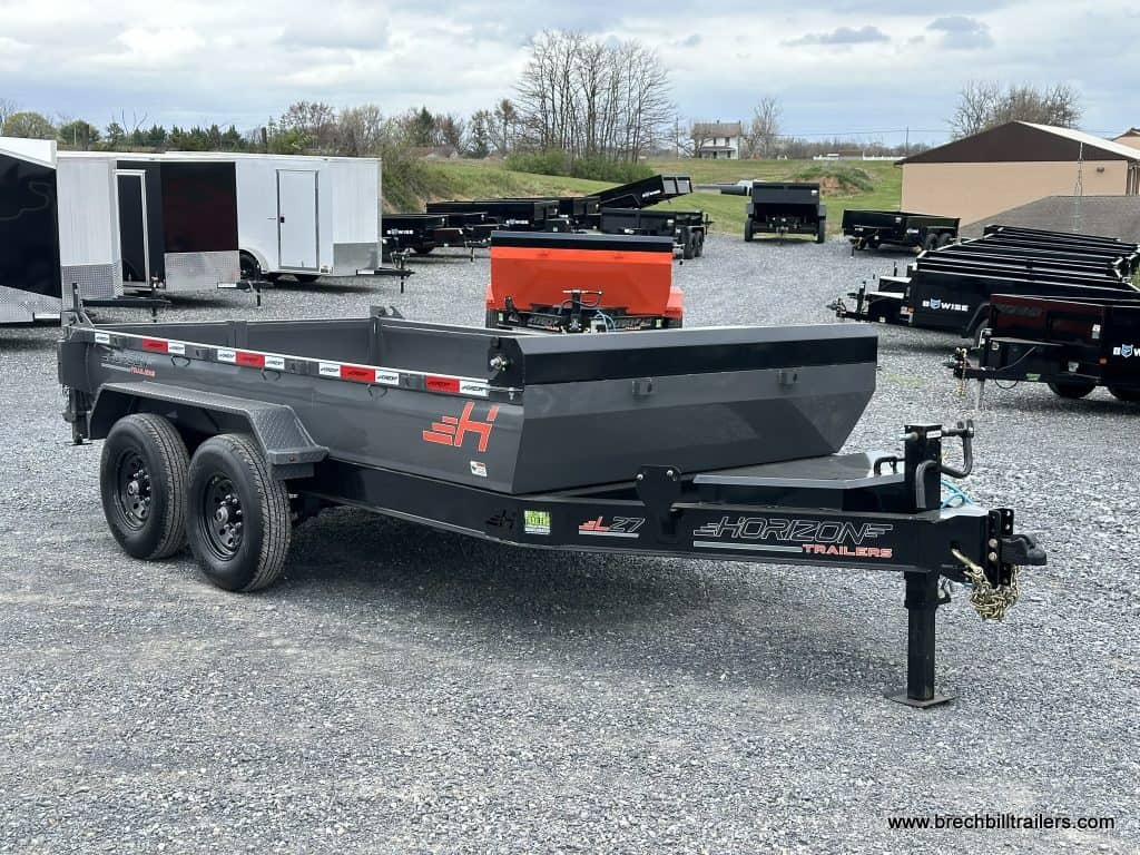 Front of Horizon 14k Bumper Pull Dump Trailer