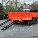 A brand new orange Horizon 14k Dump Trailer High Side