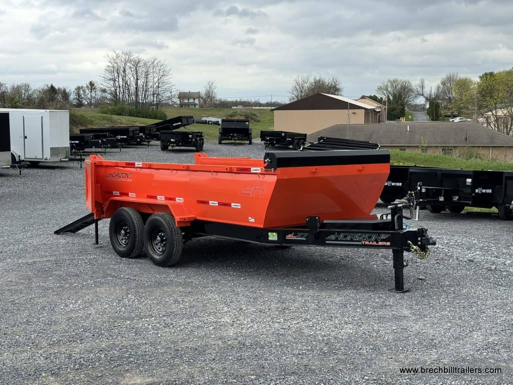 A Horizon 14k Dump Trailer High Side parked in the lot.