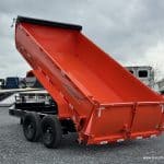 A new Horizon dump trailer in orange.