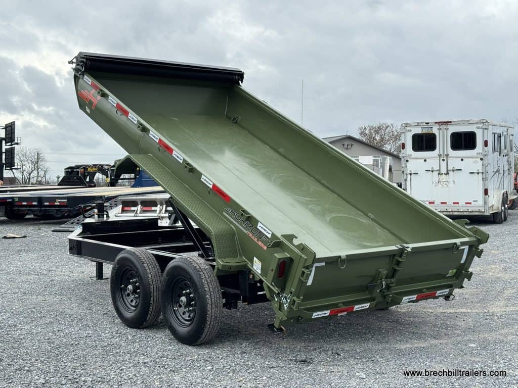 Inside the box of a Horizon 14k Heavy Duty Dump Trailer