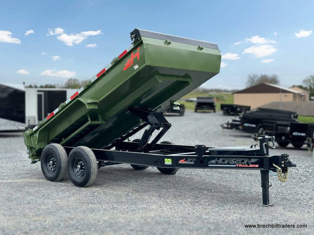 Dumping a load with the Horizon 14k Heavy Duty Dump Trailer
