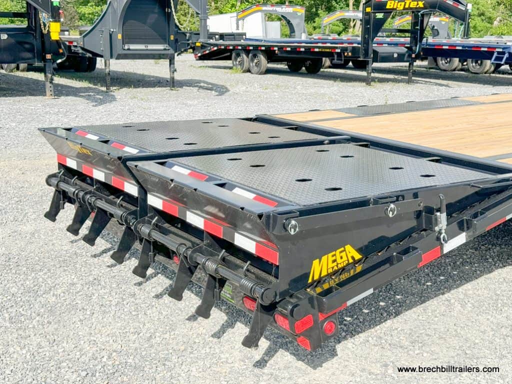 Ramps on the back of the trailer.