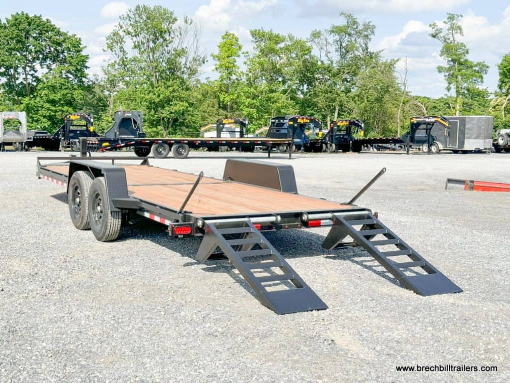 Bwise Heavy Duty 14k Equipment Trailer with ramps down.
