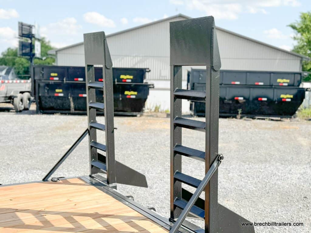 Close view of the trailer's ramps.