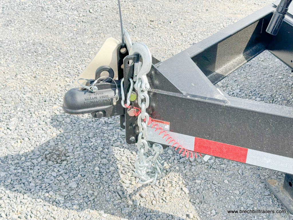 The trailer's coupler and chain for connecting to a truck