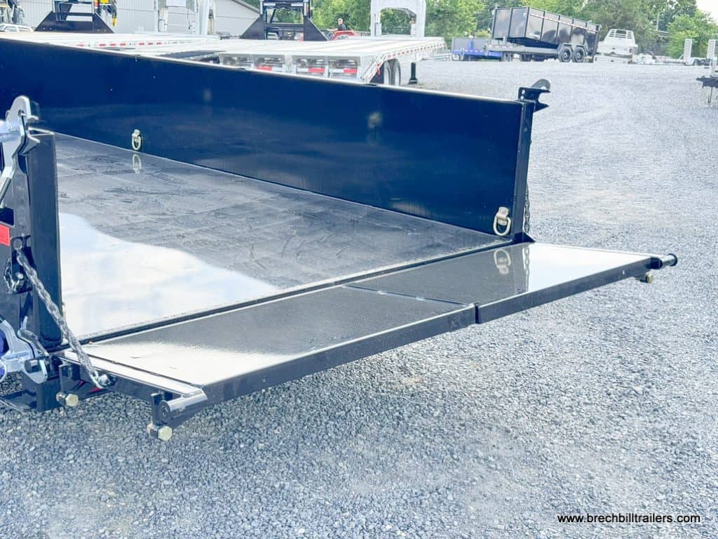 Bwise DLP 15.4K Heavy Duty Dump Trailer with back gate open.