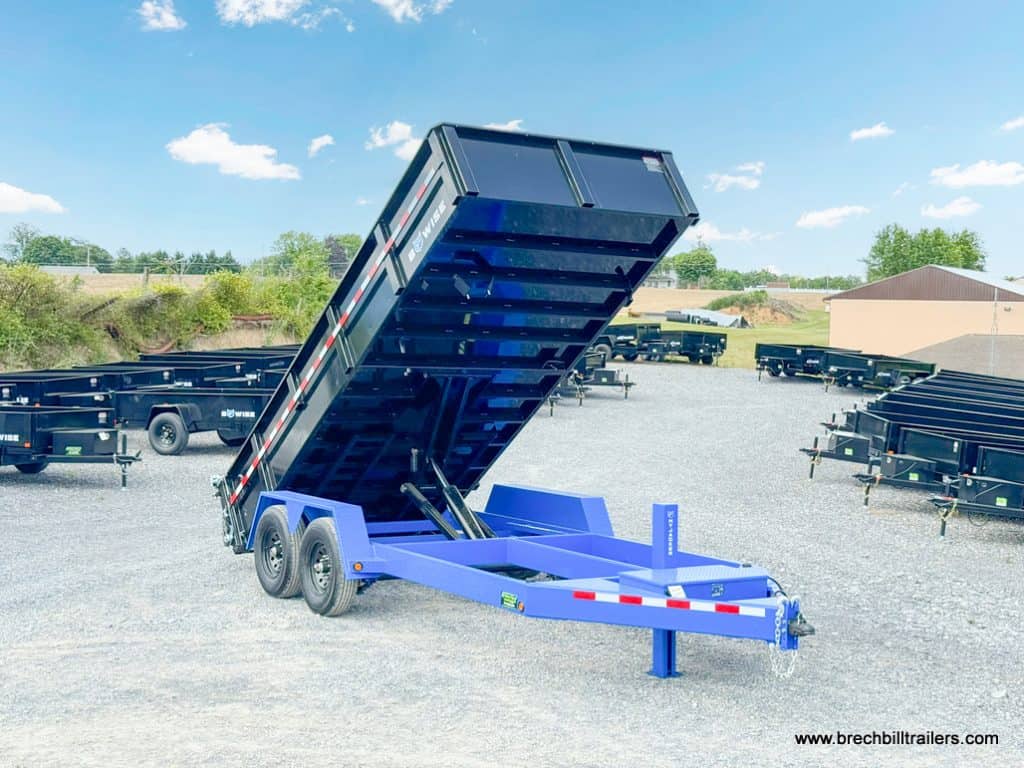 Front display of Bwise DLP 15.4K Heavy Duty Dump Trailer in action.