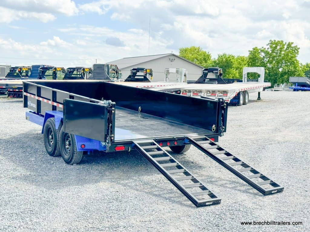 Bwise DLP 15.4K Heavy Duty Dump Trailer with ramps down.