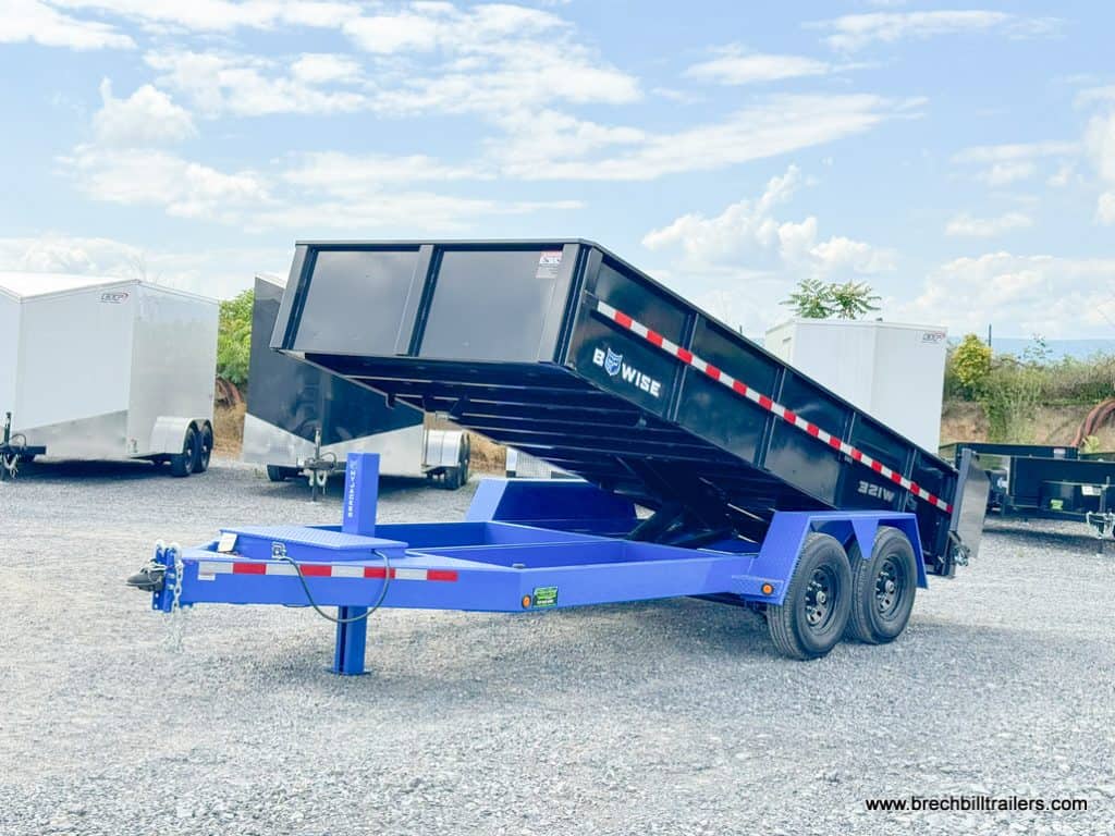 Bwise DLP 15.4K Heavy Duty Dump Trailer going into the dump position.