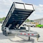Trailer parked and in the dump position.