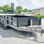 Looking down the side of a Bwise 7x16 DLP Heavy Duty Dump Trailer