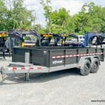 Side view of the Bwise 7x16 DLP Heavy Duty Dump Trailer
