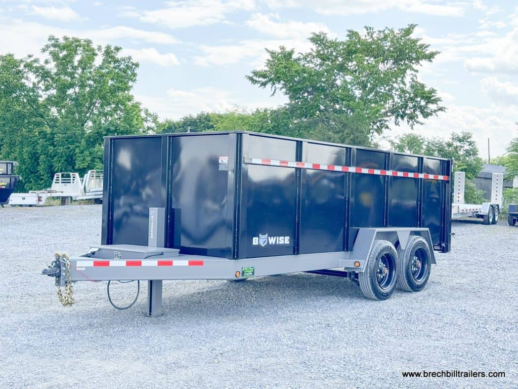 Front of Bwise 7x16 DLP Heavy Duty Dump Trailer