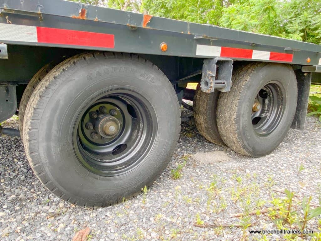 Wheels on a Used Belmont 26K Heavy Duty Gooseneck Trailer
