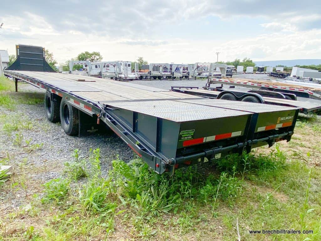 Back view of the Used Belmont 26K Heavy Duty Gooseneck Trailer