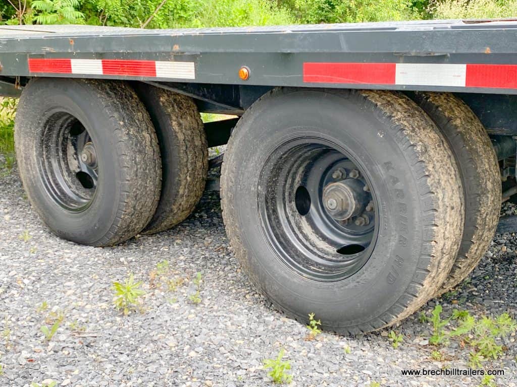 Wheels on the Used Belmont 26K Heavy Duty Gooseneck Trailer