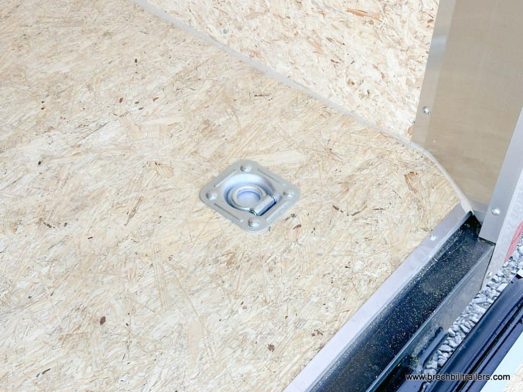 Recessed d rings on a Bravo 7K Scout Enclosed Cargo Trailer